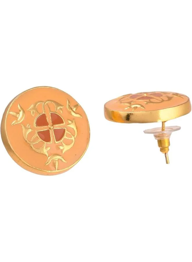 VOYLLA Enamelled Elegance Gold Plated Jewellery Set