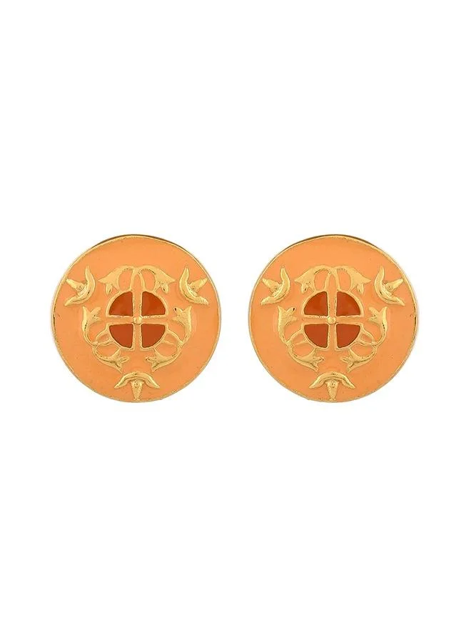 VOYLLA Enamelled Elegance Gold Plated Jewellery Set