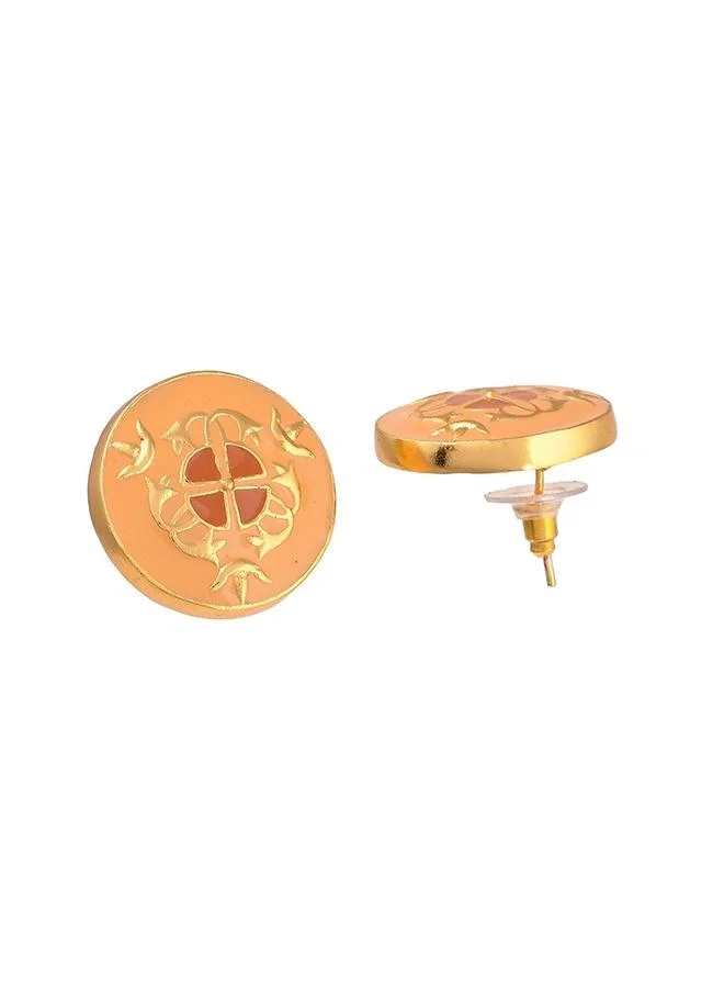 VOYLLA Enamelled Elegance Gold Plated Jewellery Set