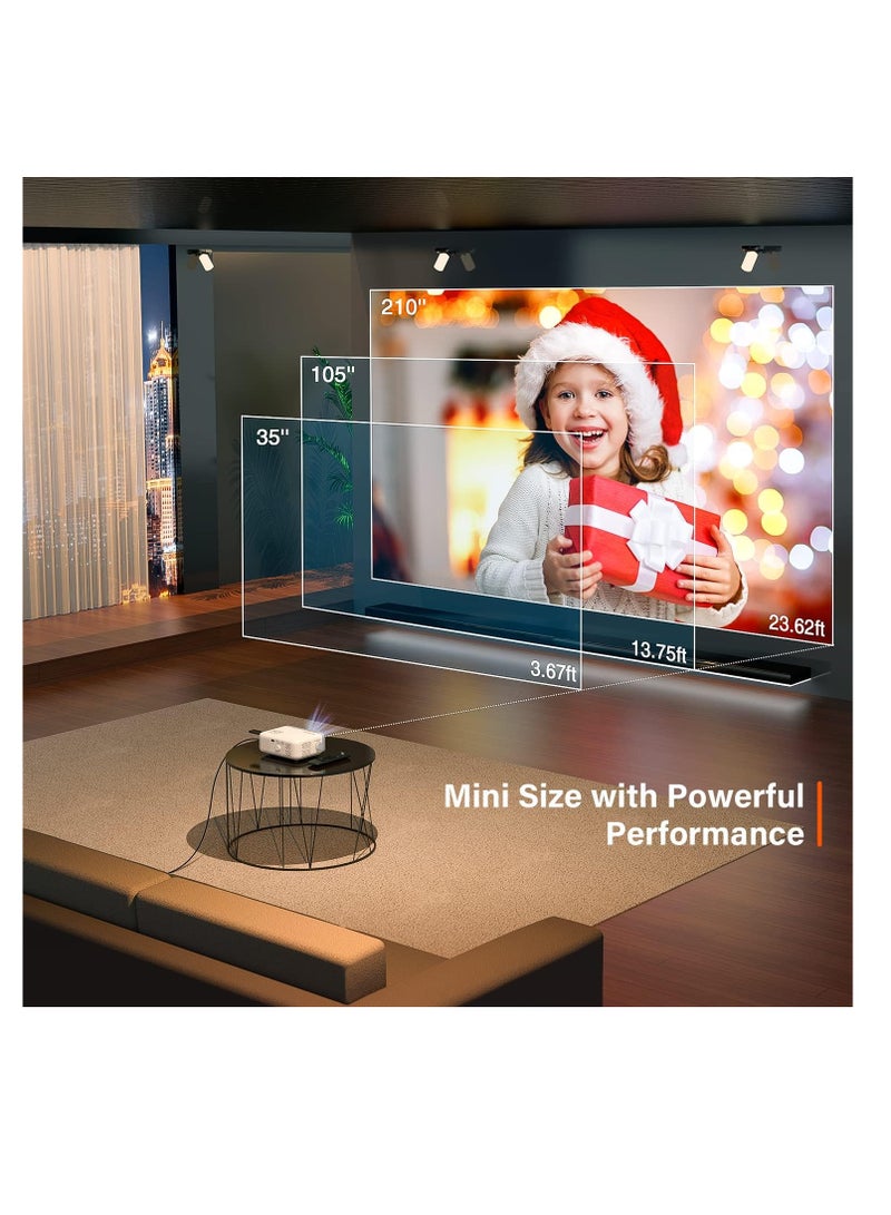 VOPLLS Mini Projector, 1080P Full HD Supported Video Projector, Portable Outdoor Home Theater Movie Projector, 50% Zoom, Compatible with HDMI, USB, AV, Smartphone/Tablet/Laptop (Small Projector) | ‎N3 | FCGD - Image 4