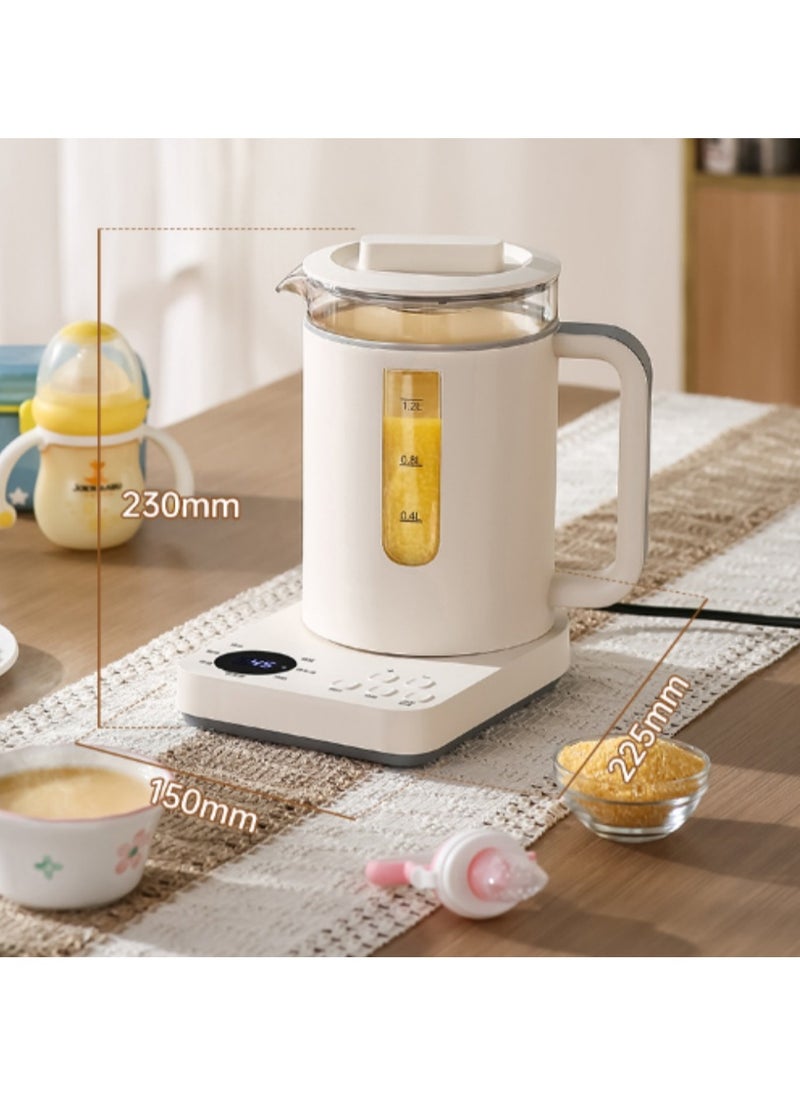 XiuWoo - Glass Electric Tea Kettle, 1.2L Health- Care Beverage Tea Maker and Kettle, ceramic & Glass Brew Cooker Master,7-in-1 Programmable, Warming Function,Easy to Clean, for Tea and coffee - Image 1