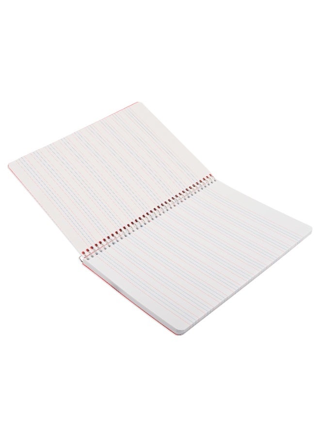 FIS Notebook Spiral Binding, PP Materials, Size A5(148x210mm), 4 Single Line Ruling, 80 Sheets, 160 Pages, 2 Round Edges, Packet of 10 Pieces, Neon Orange Color-FSNBA5PP4LRE - Image 3