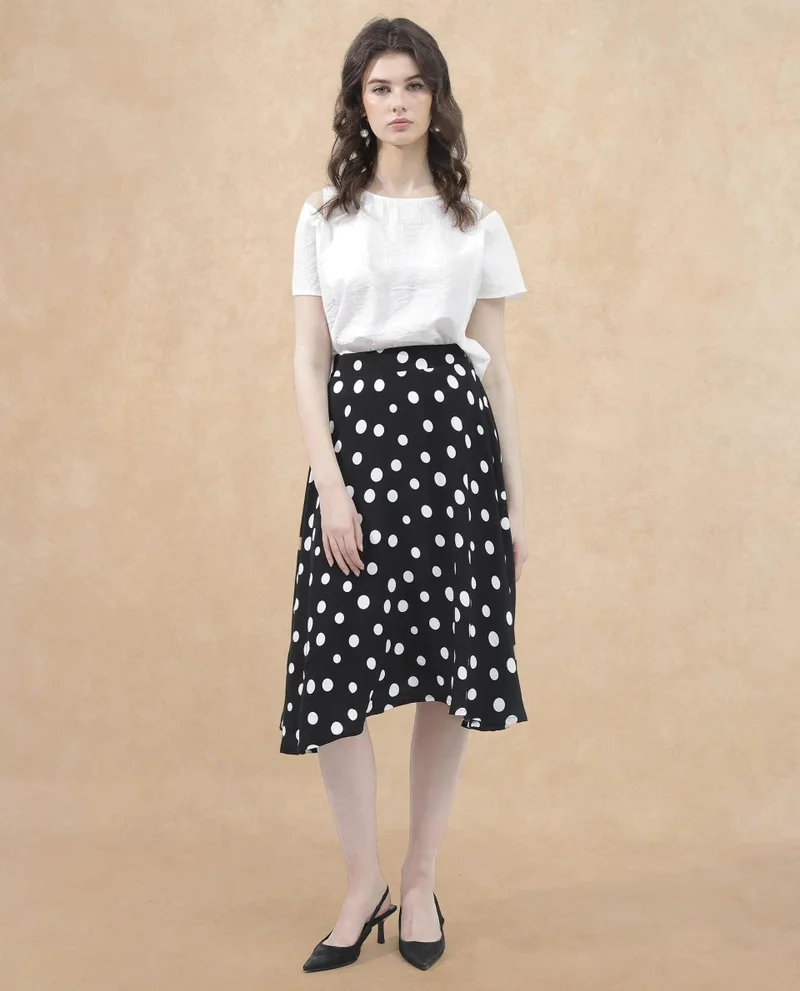 Rareism Women's Polka Print Skirt