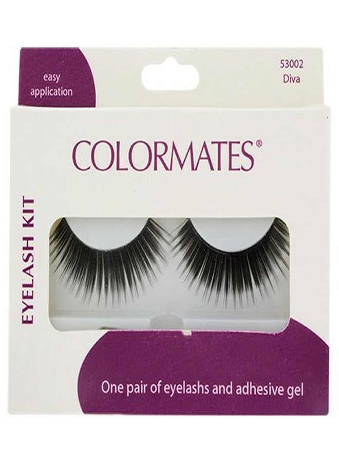 Colormates Eyelash Kit One Pair with Adhesive Gel DIVA #53002 - Image 1