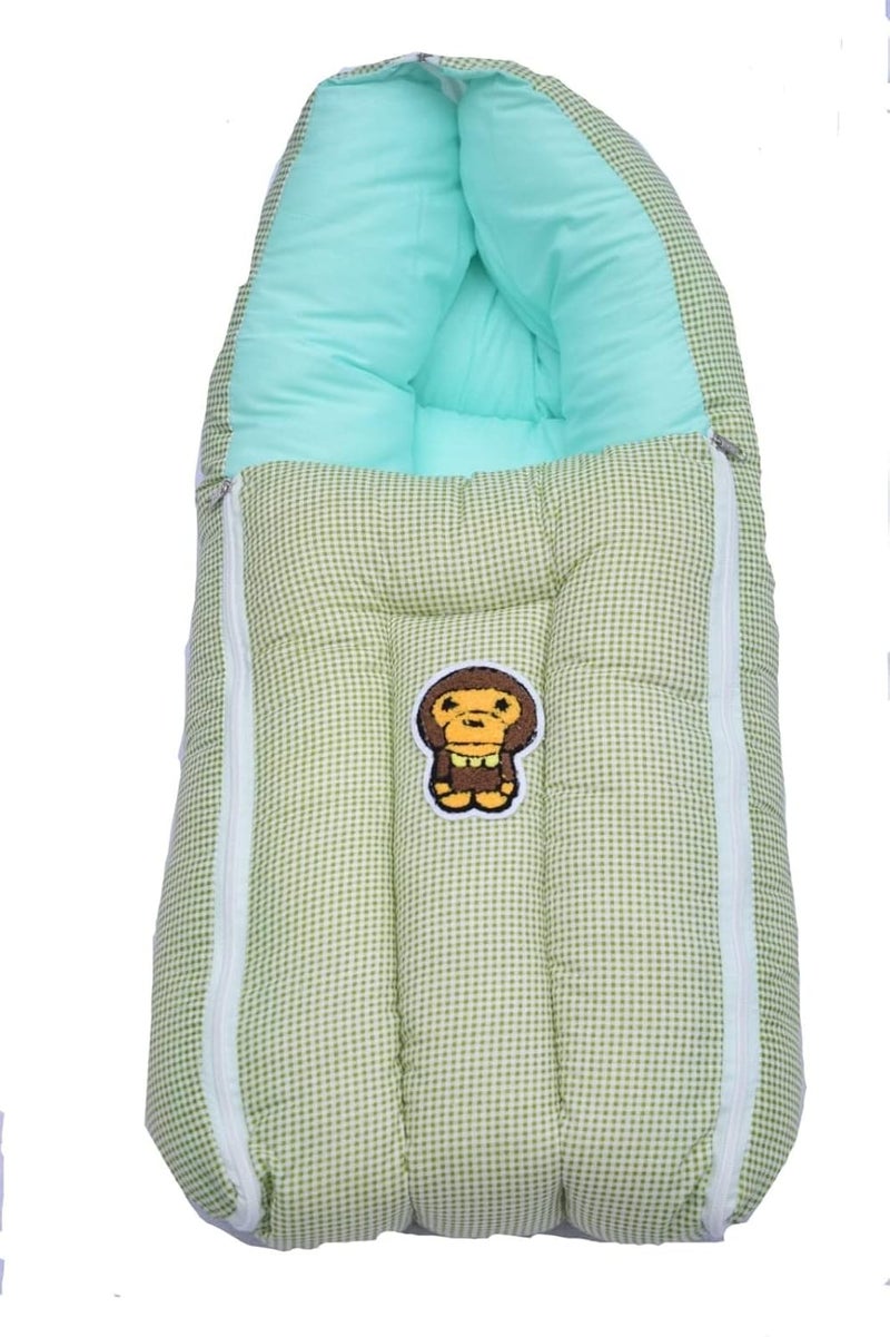 Teeny Turtle Teeny Turtle New Born Washable Hosiery Cotton Diapers 06 Months Pack of 5 Baby 3 in 1 Cotton Sleeping Bag Cum Baby Carry Bag BluePink and Multicolor  - Image 2