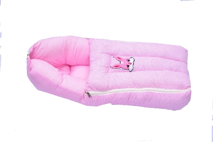 Teeny Turtle Teeny Turtle New Born Washable Hosiery Cotton Diapers 06 Months Pack of 5 Baby 3 in 1 Cotton Sleeping Bag Cum Baby Carry Bag BluePink and Multicolor  - Image 5