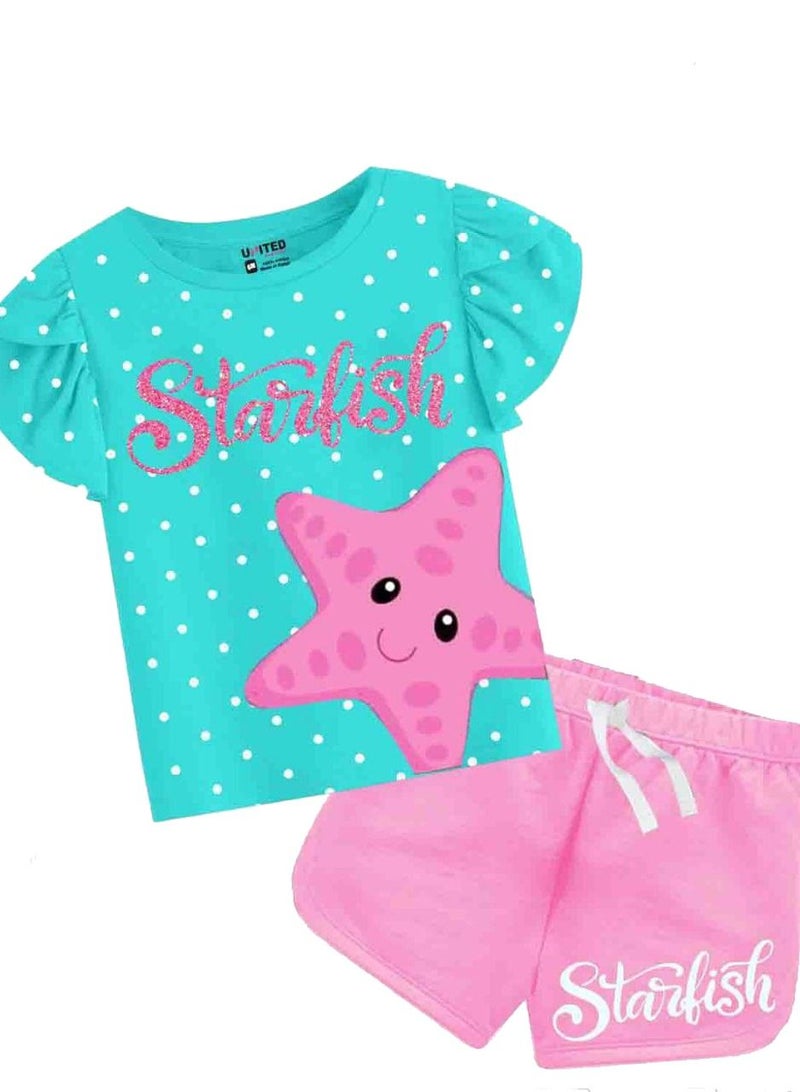 طقم بناتي مكون من قطعتيين