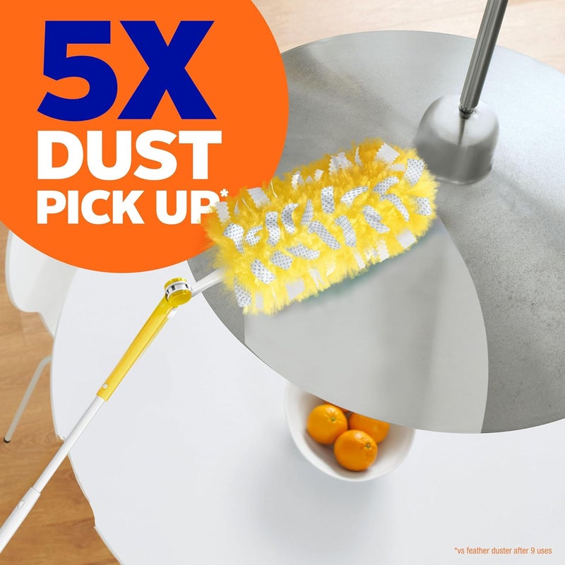 Swiffer Duster Heavy Duty Dusting Kit, Cleaning Supplies, 3 ft Extended Handle, 1 Duster, 12 Refills - Image 4