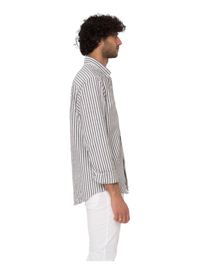 DOTT - Slim Fit Striped Oxford Shirt - Image 1