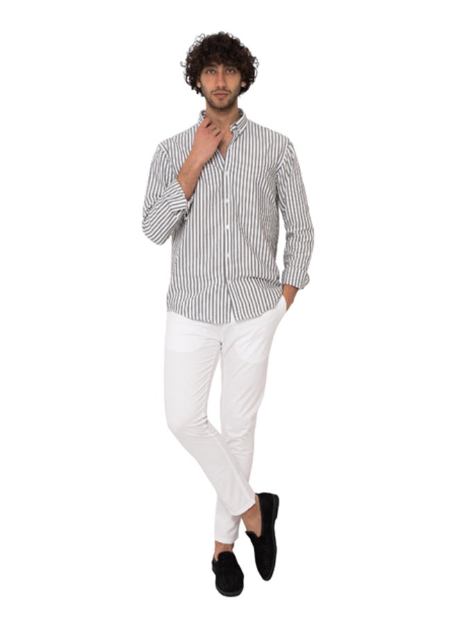 DOTT - Slim Fit Striped Oxford Shirt - Image 1