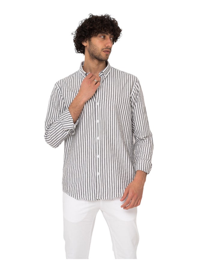 DOTT - Slim Fit Striped Oxford Shirt - Image 1
