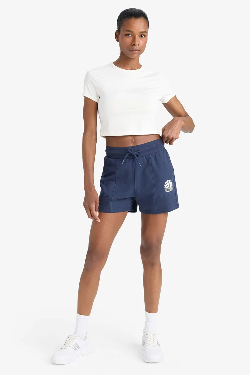 ديفاكتو Standard Fit Thin Sweatshirt Fabric Short Leg Shorts