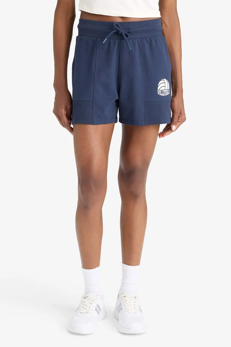 ديفاكتو Standard Fit Thin Sweatshirt Fabric Short Leg Shorts
