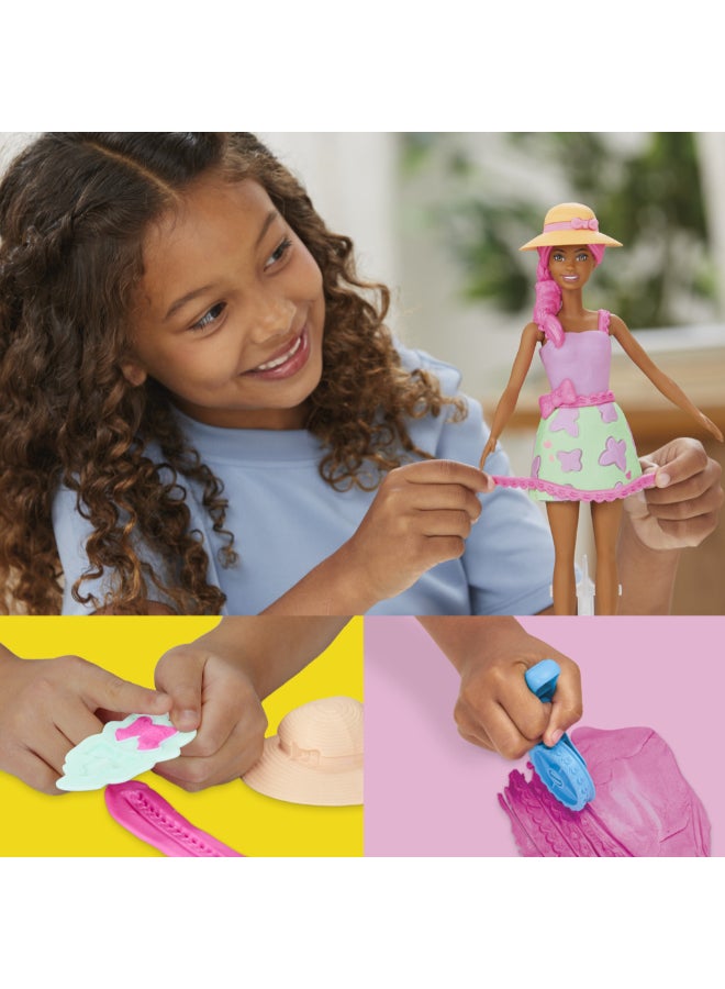 Play-Doh Barbie Garden Party Set, Make Doll Clothes with Modeling Compound & 10 Fashion Accessories, Arts & Crafts for Girls & Boys 5+ - Image 4