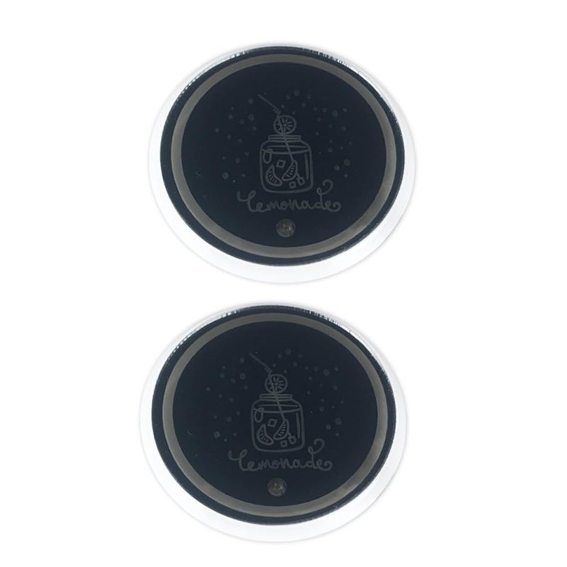 2 Pcs Smart Led Car Cup Holder Lights Usb Charging Pad Luminous Coaster For Decor - Image 2