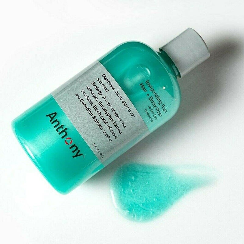 Anthony غسول جسم وشامبو أنطوني للرجال: جل سائل 2 في 1 المنعش، برائحة خشب الصنوبر، مرطب مع الكينا، بلسم كندي، ورقة البتولا، فحم، طحالب بحرية، 12 أونصة سائلة. - Image 5