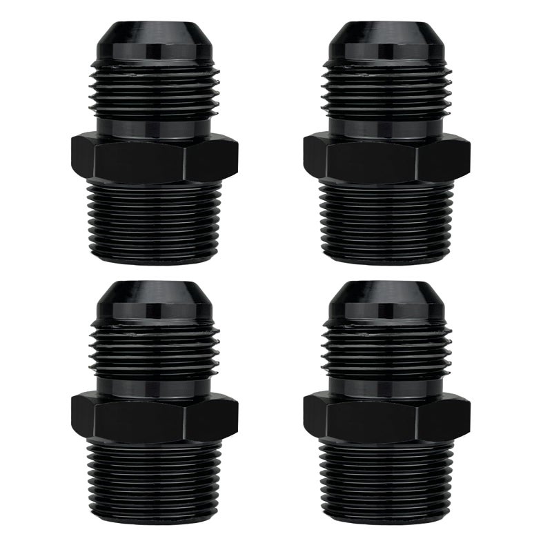 caqeg 10AN Male Flare to 12 NPT Pipe Fitting Adapter Aluminum Straight Black Pack of 4 - Image 3