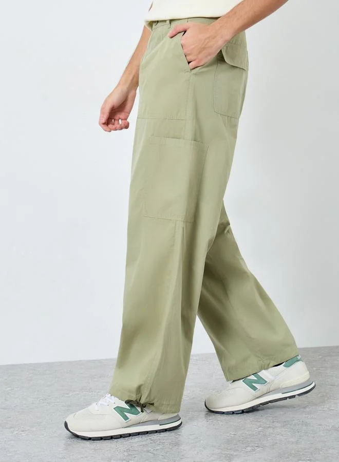 Styli Olive Green Relaxed Fit Cargo Pants