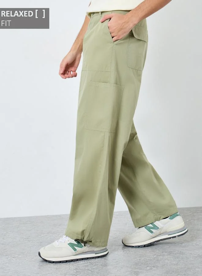 Styli Olive Green Relaxed Fit Cargo Pants