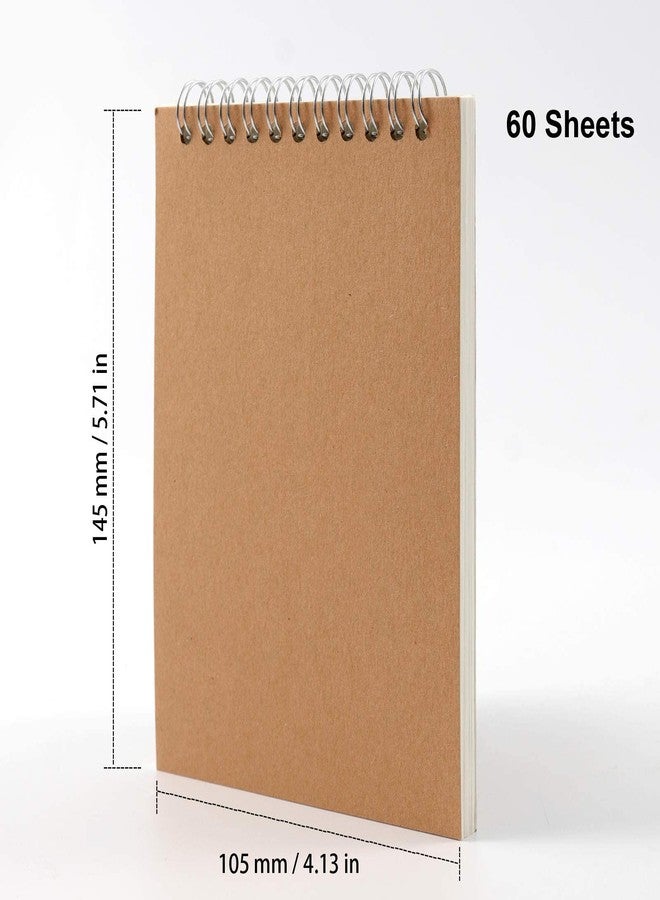 HOZEON 20 PCS A6 Size Top Spiral Bound Sketch Notebooks, Blank Kraft Brown Cardboard Cover Sketch Pad for Animation, Sketching, Drawing, Doodling and Journaling, 60 Sheets for Each Pad - Image 3