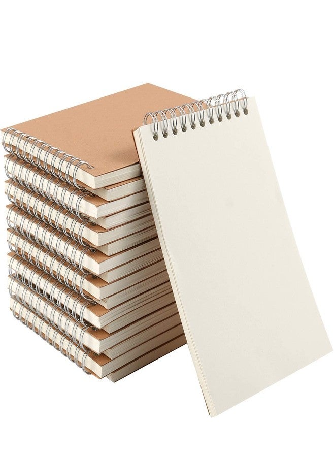 HOZEON 20 PCS A6 Size Top Spiral Bound Sketch Notebooks, Blank Kraft Brown Cardboard Cover Sketch Pad for Animation, Sketching, Drawing, Doodling and Journaling, 60 Sheets for Each Pad - Image 1