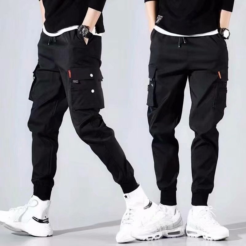 Tooling Pants For Boys Trendy Brand Foot-Toe Slim-Fit Black Ankle-Length Pants Korean Style Student Casual All-Match Trendy - Image 2