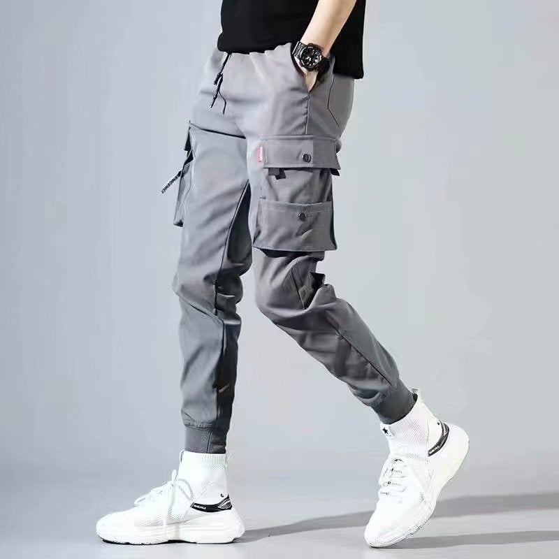 Tooling Pants For Boys Trendy Brand Foot-Toe Slim-Fit Black Ankle-Length Pants Korean Style Student Casual All-Match Trendy - Image 5