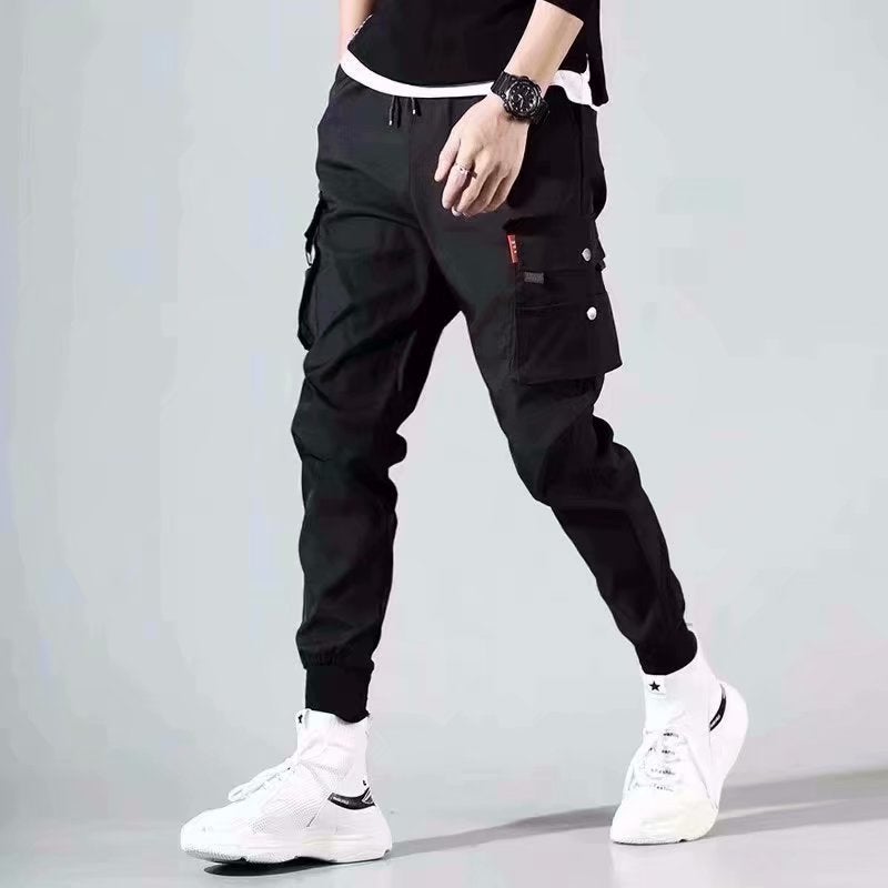 Tooling Pants For Boys Trendy Brand Foot-Toe Slim-Fit Black Ankle-Length Pants Korean Style Student Casual All-Match Trendy - Image 1