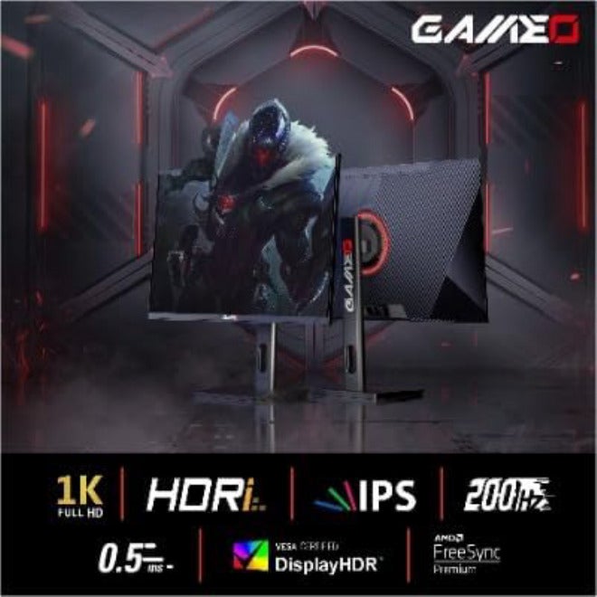 GAMEO MR24FHD200IPS 24-Inch Gaming Monitor – Full HD 1080p, IPS Panel, 200Hz Refresh Rate, 0.5ms Response, AMD FreeSync, Flat Screen, Black, ADJUSTABLE STAND - Image 2