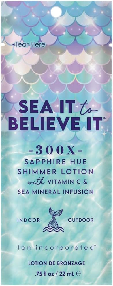 Tan Inc Sea It To Believe It 300X Sapphire Hue Shimmer Tanning Lotion 22ml