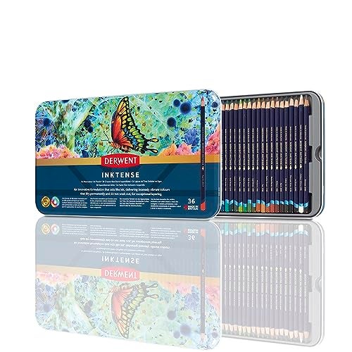 Derwent Inktense 36 Piece Water Soluble Colored Pencil Set - Image 1