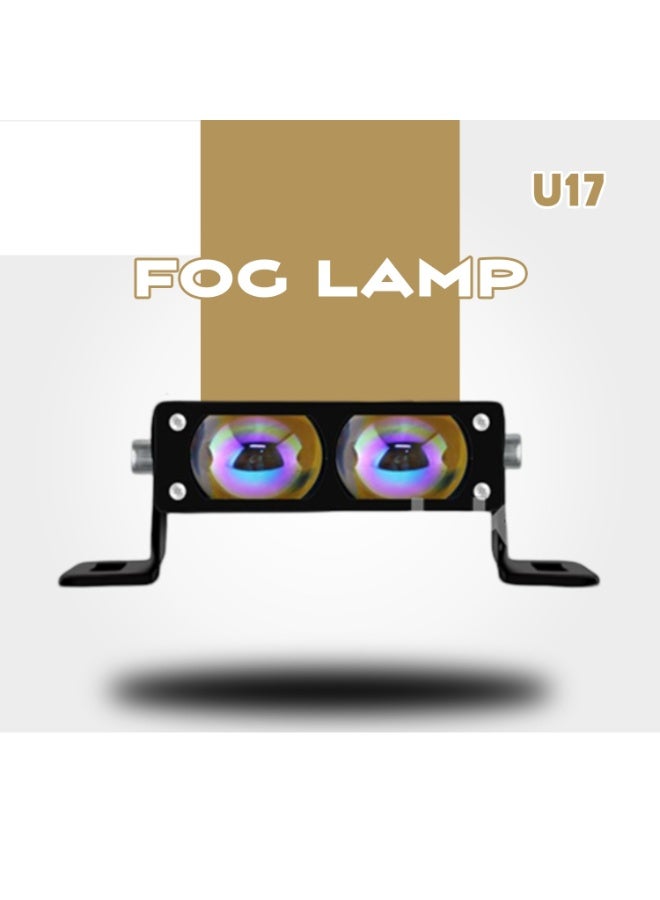 U17 Fog Lamp with Projector Lens, Black, Bracket Mount, Automotive Lighting - Image 2