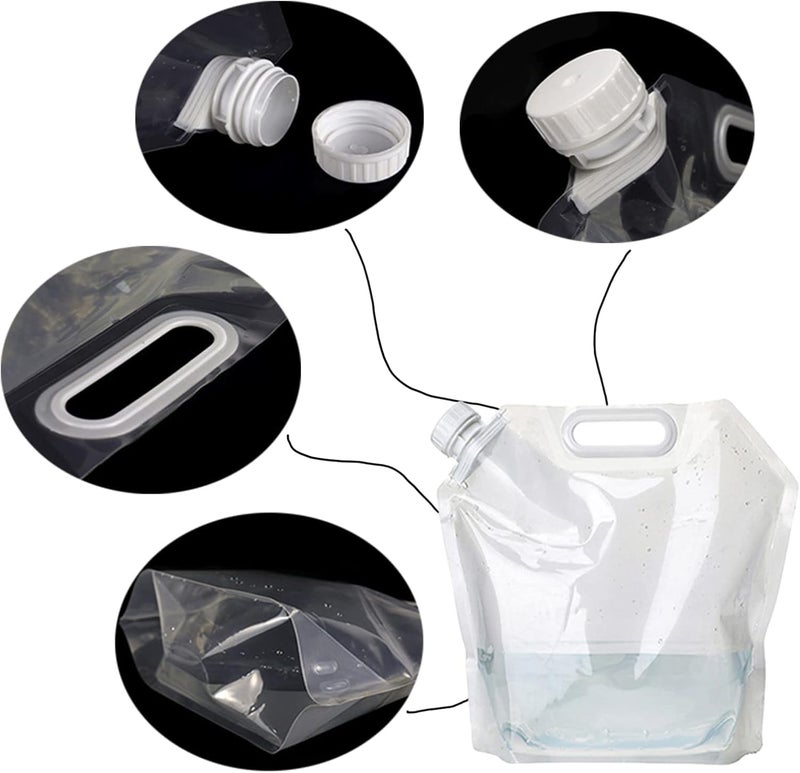 Portable 5L Foldable Water Jerry Can with Tap Collapsible Water Container for Camping Travel Hiking Outdoor Trips Easy Storage Lightweight Folding Jug - Image 5