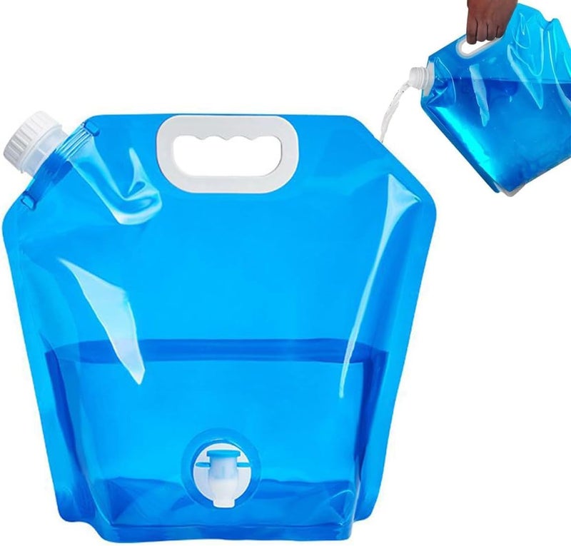 Portable 5L Foldable Water Jerry Can with Tap Collapsible Water Container for Camping Travel Hiking Outdoor Trips Easy Storage Lightweight Folding Jug - Image 1