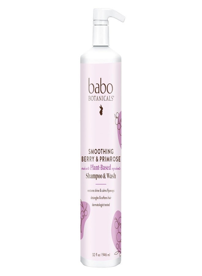 Babo Botanicals Smoothing 2-in-1 Shampoo and Wash with Natural Berry and Evening Primrose Oil - For Babies, Kids and Adults with Tangly or Unruly Hair - Vegan and Hypoallergenic - 32 fl. oz. - Image 1