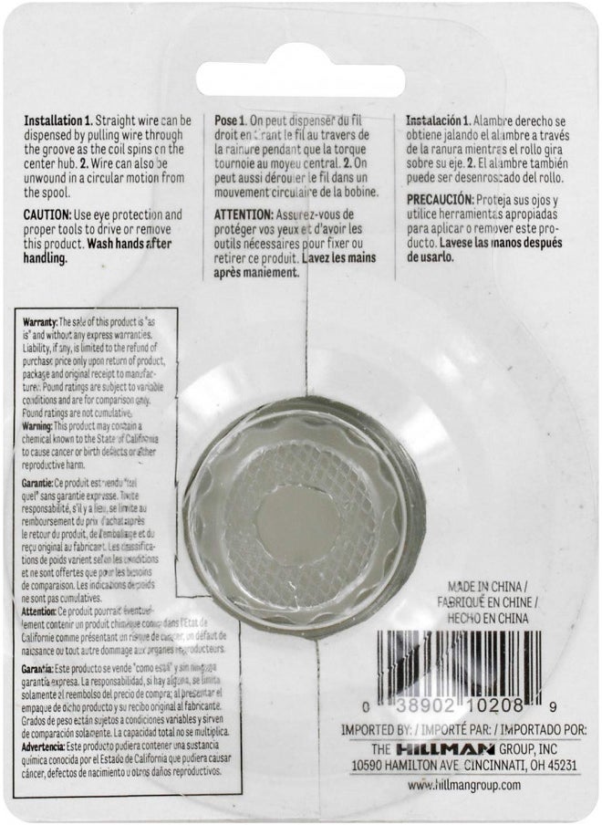 Hillman Hillman Steel 20 Gauge Galvanized Hobby Wire, 20 x 175', Silver, Corrosion Resistant, 15 lbs. Capacity  - Image 3