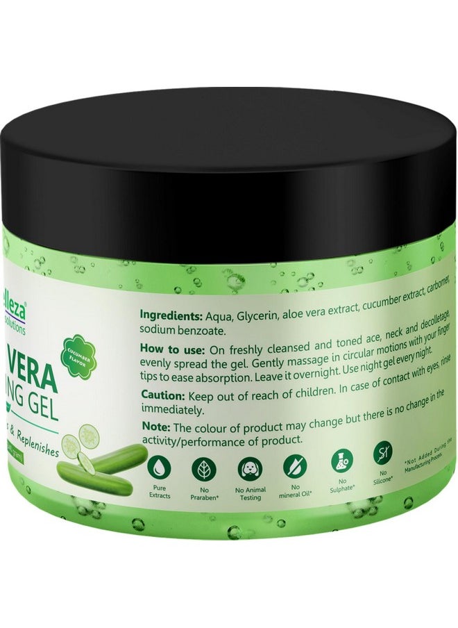 Belleza Solutions - Aloe Vera Soothing Gel From Freshly Cut 100% Pure Aloe Big 12Oz Vegan Unscented For Face Skin Hair Sunburn Relief (Cucumber) - Image 1
