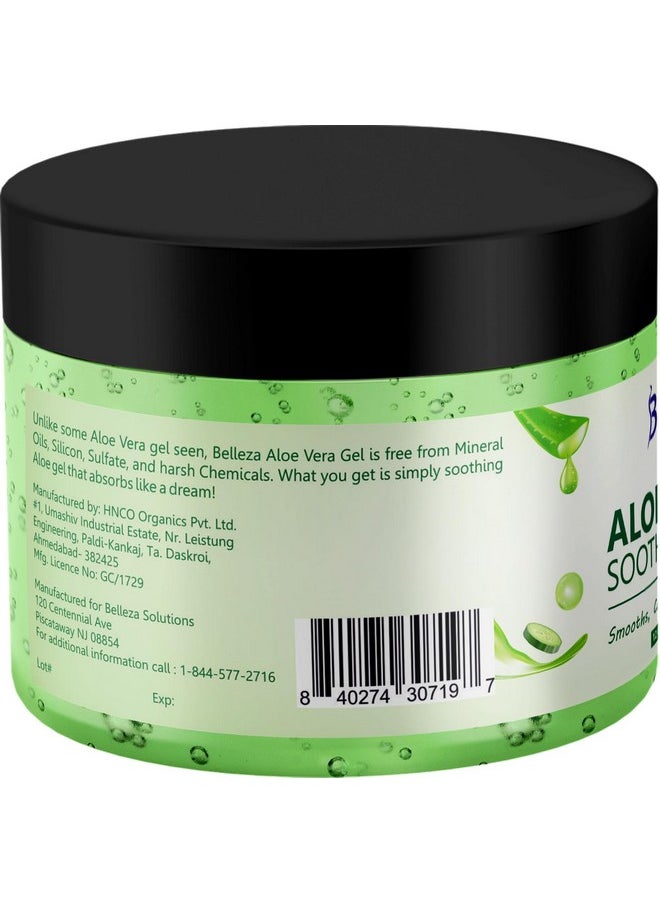 Belleza Solutions - Aloe Vera Soothing Gel From Freshly Cut 100% Pure Aloe Big 12Oz Vegan Unscented For Face Skin Hair Sunburn Relief (Cucumber) - Image 1
