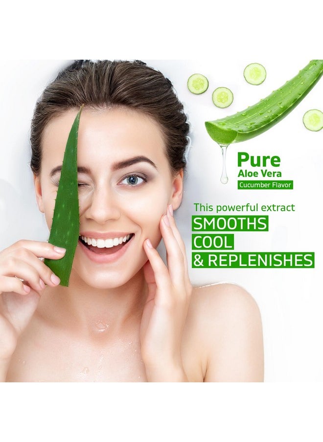 Belleza Solutions - Aloe Vera Soothing Gel From Freshly Cut 100% Pure Aloe Big 12Oz Vegan Unscented For Face Skin Hair Sunburn Relief (Cucumber) - Image 1
