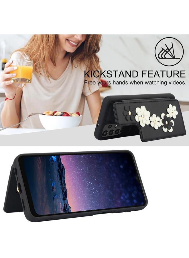 S-TOP Case For Samsung Galaxy A04s / A04 / M13 5G Crossbody Flower Pattern Leather Phone Case - Image 5