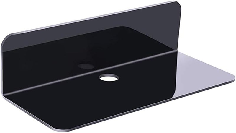 klarako Acrylic Floating Shelf Holder Adhesive Expand Wall Space Stick On for Smart Speaker Action Figures Doll Digital Clock Collectables  black - Image 3