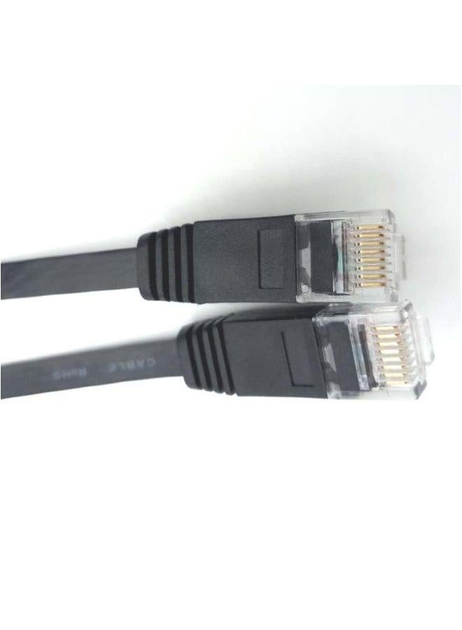 Home Network Line Spot CAT6 Gigabit Flat Router Set-top Box Finished 32AWG 3 Meters-Color:Black-Line Length:20 Meters - Image 1