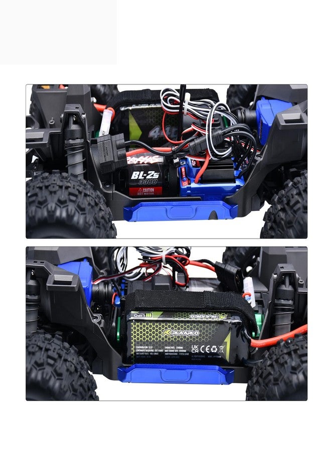 XinGeeek RC Aluminum Chassis Left and Right Edge Side Guard Parts for Traxxas Mini Maxx Monster Truck-107154-1 (Blue) - Image 3