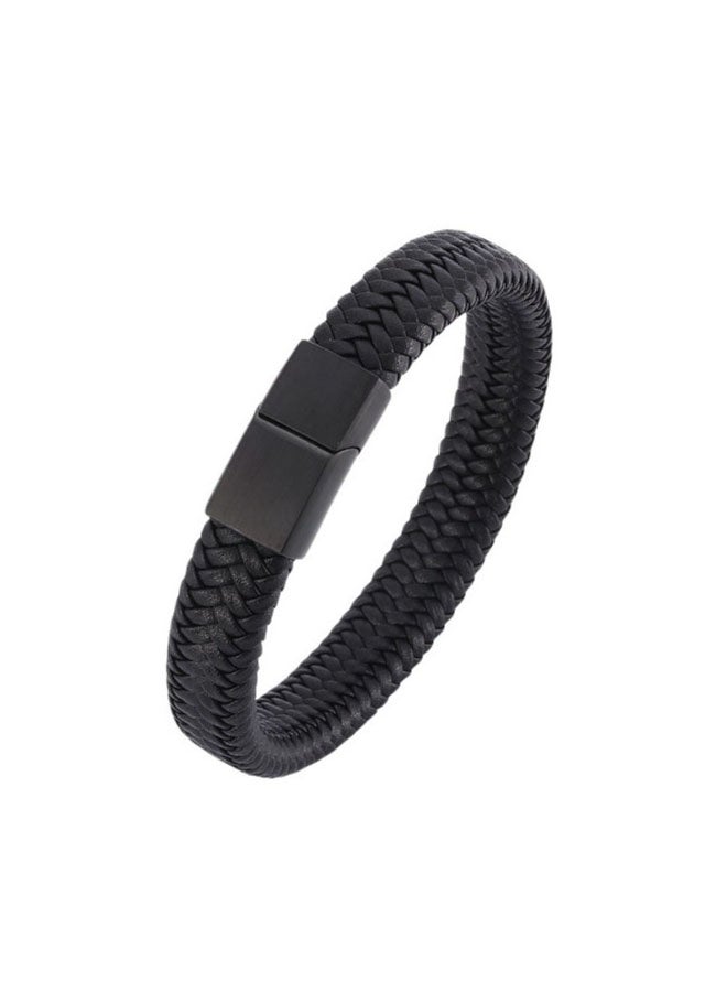 Retro hand-woven leather rope magnetic buckle bracelet - Image 2