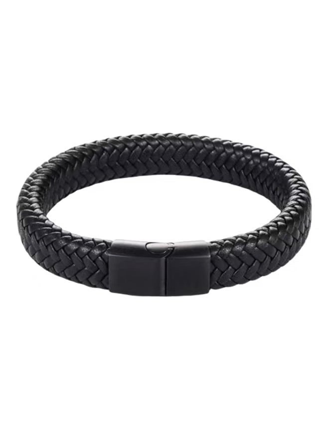 Retro hand-woven leather rope magnetic buckle bracelet - Image 1