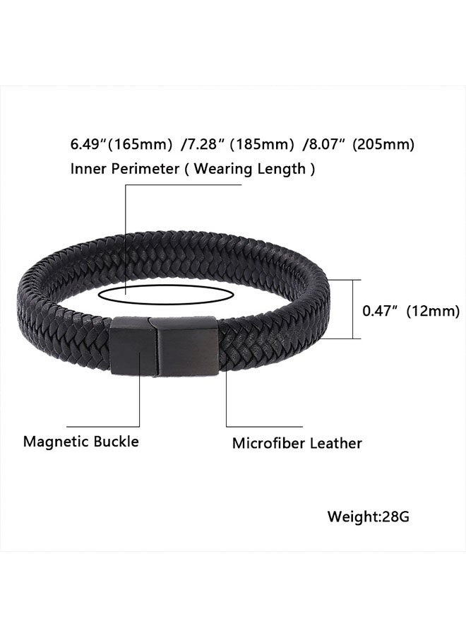 Retro hand-woven leather rope magnetic buckle bracelet - Image 5