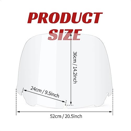 FIASRAC 14 Inches Clear Windshield Windscreen Compatible for Harley Davidson Touring Street Glide/Electra Glide/Ultra Limited/Tri Glide FLHT FLHX FLHXS FLHTK 2014-2023 - Image 4