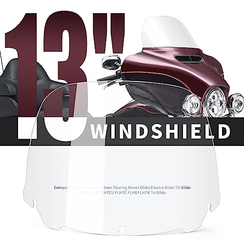 FIASRAC 14 Inches Clear Windshield Windscreen Compatible for Harley Davidson Touring Street Glide/Electra Glide/Ultra Limited/Tri Glide FLHT FLHX FLHXS FLHTK 2014-2023 - Image 5