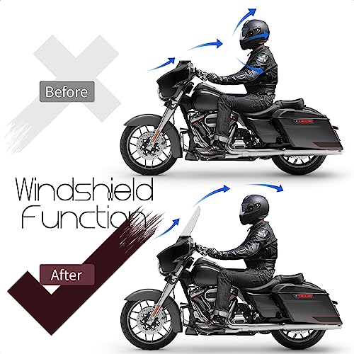FIASRAC 14 Inches Clear Windshield Windscreen Compatible for Harley Davidson Touring Street Glide/Electra Glide/Ultra Limited/Tri Glide FLHT FLHX FLHXS FLHTK 2014-2023 - Image 2