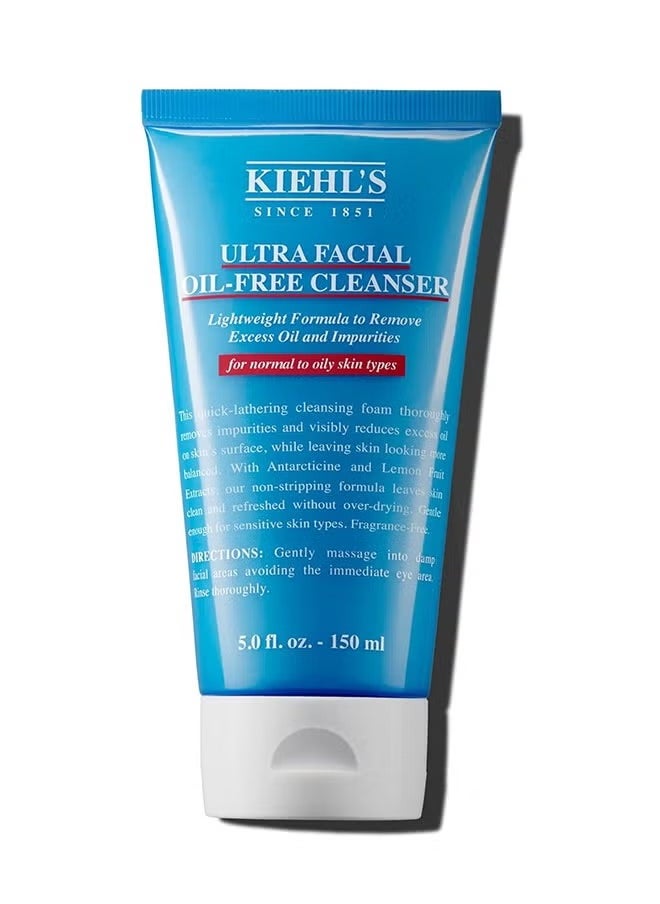 Kiehl's Ultra Facial Oil Free Cleanser 150ml, Lightweight Formula to Remove Excess Oil and Impurities for Noral To Oily Skin Types  - Image 1